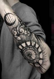 a set of black lines sketch geometric elements tattoo pattern