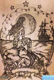 ຮູບແບບ tattoo ຕົ້ນສະບັບ mermaid