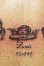 Drie verskillende Little Angel Tattoo Patrone
