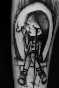 en uppsättning lämpliga tatueringsdesigner för arm och ben i mörk stil
