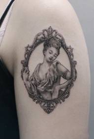 una serie di modelli di tatuaggi murali grigio nero stile europeo e americano funziona