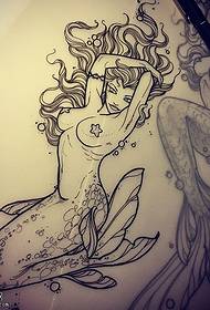 manoscritto classico modello di tatuaggio a sirena