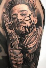 6 Padrão europeu e americano de retrato boutique preto e cinza realista tatuagem funciona
