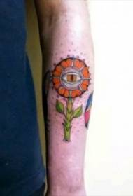 Modello di tatuaggio creativo di colore impostato con un modello di tatuaggio creativo di colore distintivo