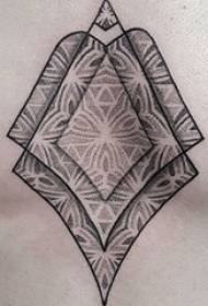 abafana isifuba esimnyama grey prick geometric elula imigqa yokudala yejometri tattoo izithombe