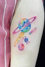 Tatuaggio arcobaleno semplice a colori 18 set di piccole immagini di tatuaggi freschi