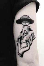 18 gruppi di piccoli tatuaggi scolpiti in stile scuola grigio-nero