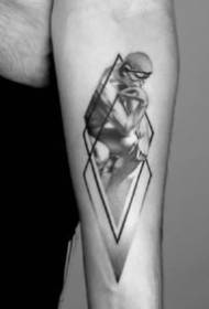 18 skupina crno-sivih skica tetovaža uzorak tetovaža vjetra 153492 - crno siva crvena set kreativnih slika dizajna tetovaža
