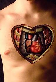 tatuaje de patrón de amor 3d de color muy llamativo