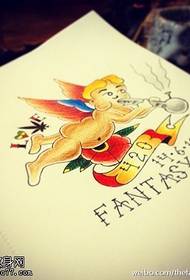 Personaggio a colori Little Angel Tattoo Manuscript Picture
