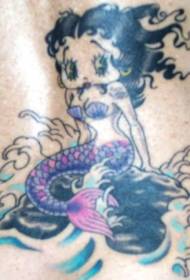 talio flanka koloro Betty-sirena tatuaje