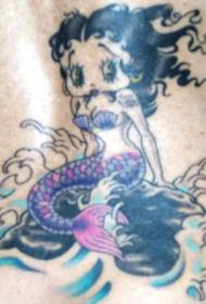 rangi ya kiuno upande Betty doll mermaid tattoo
