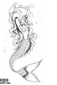 Manuscript Mermaid ٹیٹو پیٹرن