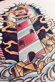 Kolora personeco Lighthouse Tattoo Manuscript Picture
