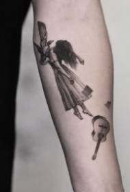 European group of black gray Small tattoo pictures to enjoy
