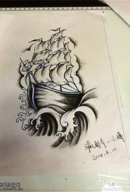 малюнок рукопис чорний сірий вітрильний татуювання