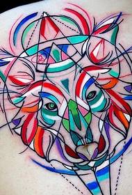 Tatouage abstrait motif plume rose