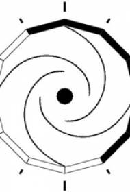 Manoscritto tatuaggio Bagua manoscritto tatuaggio semplice Taiji gossip nero