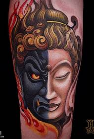 tatuaggio tra Buddha e diavolo