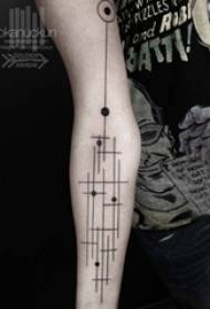 braccio ragazza su linea nera elemento geometrico tatuaggio creativo foto 154938-Linea nera elementi geometrici creativamente bellissimo manoscritto letterario e interessante tatuaggio