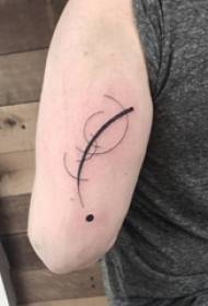 ti gason bra sou liy nwa eleman jewometrik liy abstrè foto tatoo