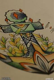 Modello del manoscritto del tatuaggio dell'ancora di personalità di colore