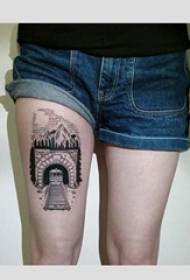 маҷмӯи tattoo сиёҳ ва сафед Грей сабки sting trick tratto tattoo