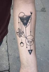 black gray sketch geometric element creative tattoo picture