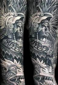 Tatuaj Maya totem multiple negru gri tehnica de tatuaj tatuaj Maya totem model de tatuaj