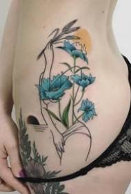 a set of small fresh tattoo designs with lines and colors