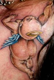 Cute Little Baby Angel Painted Tattoo Pattern