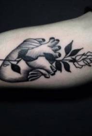 parti del corpo modello tatuaggio nero tatuaggio punto nero grigio tatuaggio animale e pianta modello 10 fogli