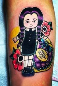 Tattoo cute juna iri-iri na sabo sabo rubutun launi launuka Tattoo tsarin