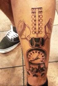 fiú combok fekete geometriai vonal óra és autó logó tetoválás kép