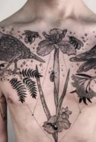 18 punon me tatuazhe bimore të gjelbërta dhe amerikane me pamje të mirë e të zezë dhe gri