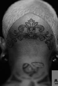 garçons tête noir lignes abstraites motif créatif tatouage photos