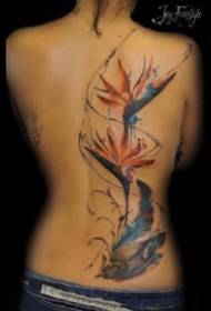 9 bellissimi acquerelli e una combinazione realistica di modelli di tatuaggi colorati