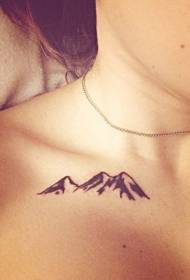 черно-бял малък размер татуировка планинска ключица
