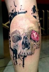 cráneo con patrón de tatuaxe de diamante rosa