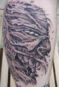 Black Horror Monster Tattoo Pattern 155717 - Sun-Totemo kaj Ĉina Nigra Tattoo-Skemo