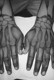 Neuvěřitelné bílé inkoustové větrné lidské kostry tetování