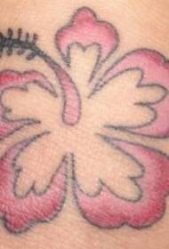 egyszerű rózsaszín hibiszkusz virág tetoválás minta