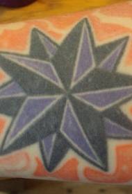 lila és fekete tízágú csillag tetoválás minta