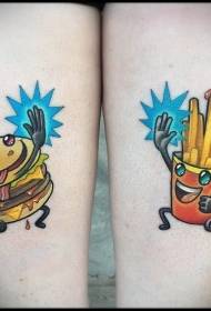 Model delicios de tatuaj pentru cultura tatuajului alimentar Fast Food