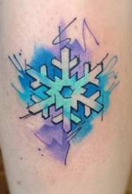 a set of small watercolor tattoo designs of blue tones 9