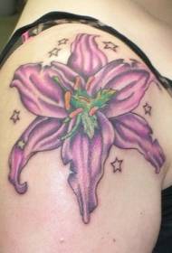 ramena barva lilija pentagram vzorec tatoo