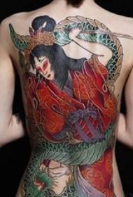 många målade akvarell skissar kreativ dominerande utsökta japanska element totem tatuering mönster