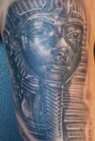 réalaíoch patrún tattoo dealbh réalaíoch Éigipteach dubh pharaoh