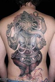 pilnas nugaros dievo tatuiruotės modelis