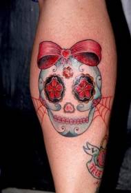 Patrón de tatuaje de cráneo de arco con arco